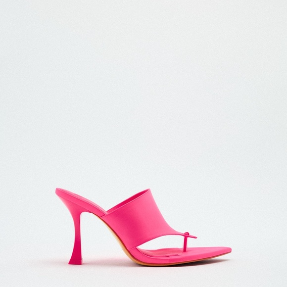 Zara Pink Heeled Mules - Picture 5 of 7
